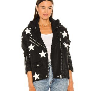 BLANKNYC X REVOLVE Twofer Vegan Leather Jacket, Women's XS, Black with White